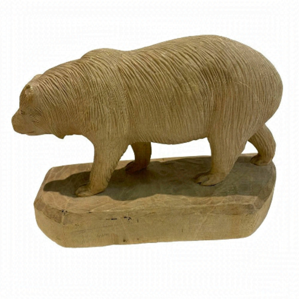 Vintage Wood Bear Artisan Sculpture 💛